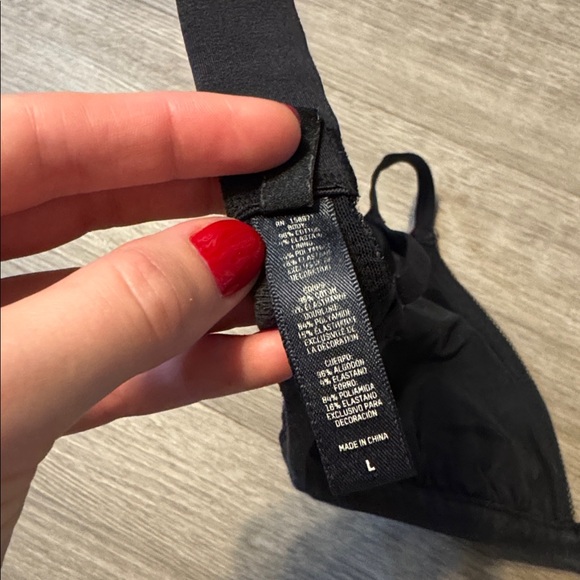 SKIMS Cotton Jersey Pointelle Knit Triangle Bralette — Soot - Picture 11 of 12